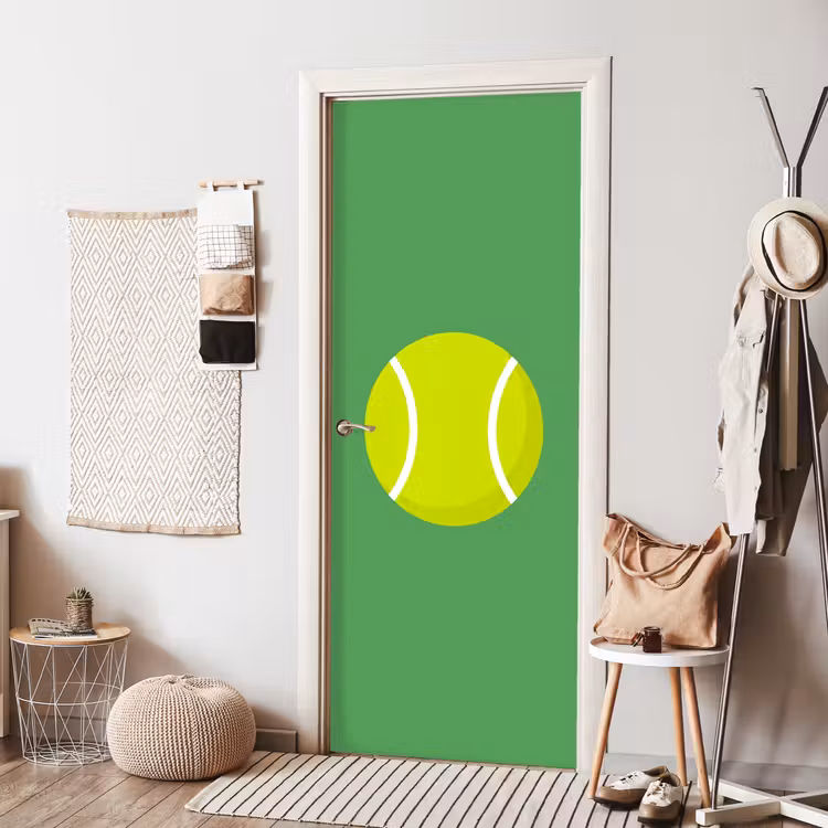 Türtapete - Ball – Gelb – Sport – Grün – Illustration — 7