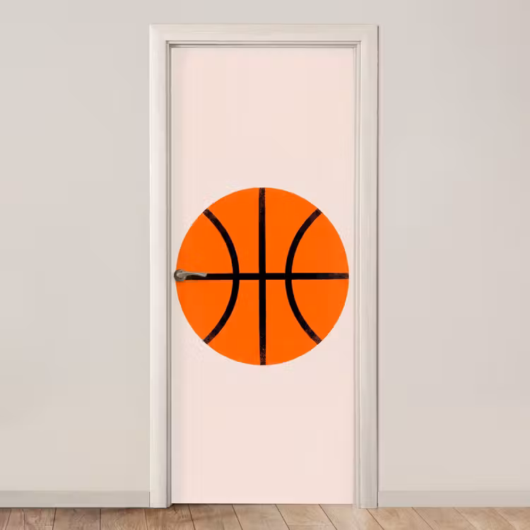 Türtapete - Basketball – Ball – Sport – Illustration – Orange — 1