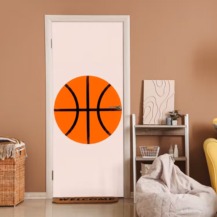 Türtapete - Basketball – Ball – Sport – Illustration – Orange — 2