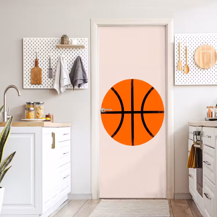 Türtapete - Basketball – Ball – Sport – Illustration – Orange — 6