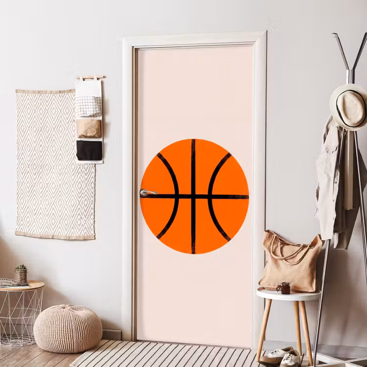 Türtapete - Basketball – Ball – Sport – Illustration – Orange — 7