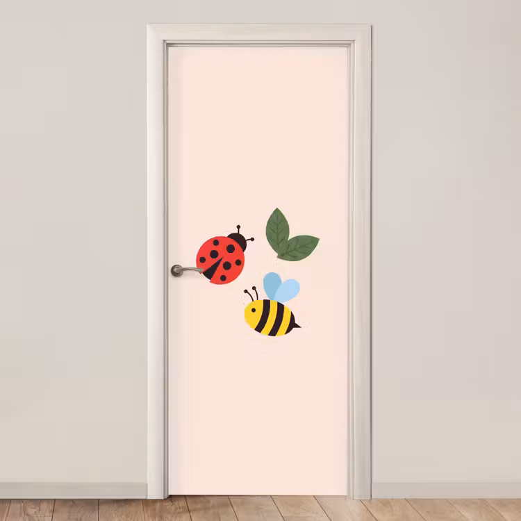 Türtapete - Insekt – Blatt – Natur – Verspielt – Illustration — 1