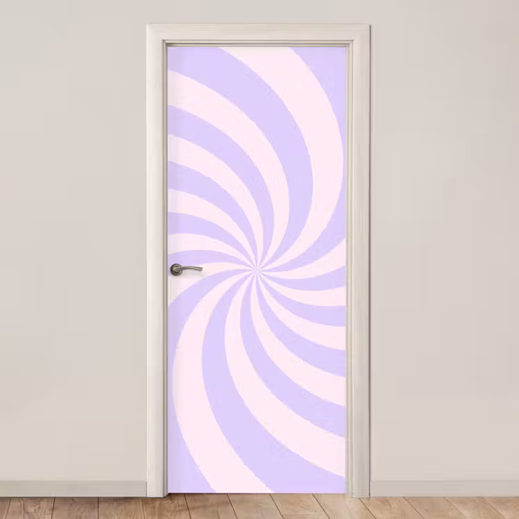 Türtapete - Muster – Spirale – Abstrakt – Modern – Lila-Rosa — 1