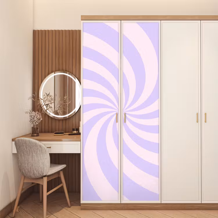 Türtapete - Muster – Spirale – Abstrakt – Modern – Lila-Rosa — 4