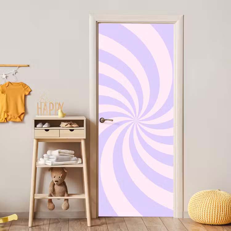 Türtapete - Muster – Spirale – Abstrakt – Modern – Lila-Rosa — 5
