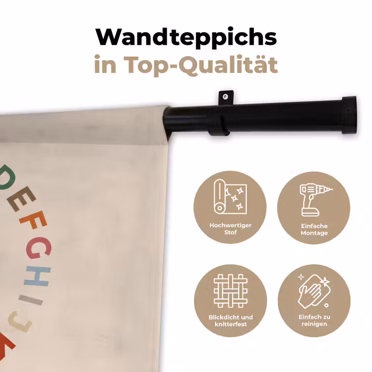 Wandteppich - Alphabet – Kreis – Bildung – Spielerisch – Farbenfroh — 7