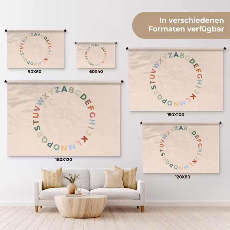 Wandteppich - Alphabet – Kreis – Bildung – Spielerisch – Farbenfroh — 8