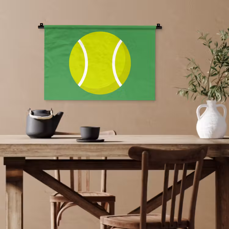 Wandteppich - Ball – Gelb – Sport – Grün – Illustration — 3