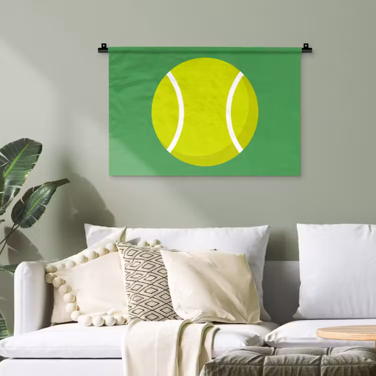 Wandteppich - Ball – Gelb – Sport – Grün – Illustration — 4