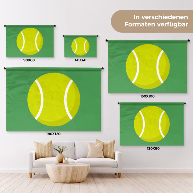 Wandteppich - Ball – Gelb – Sport – Grün – Illustration — 8
