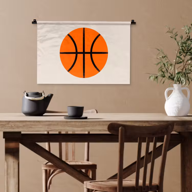 Wandteppich - Basketball – Ball – Sport – Illustration – Orange — 3