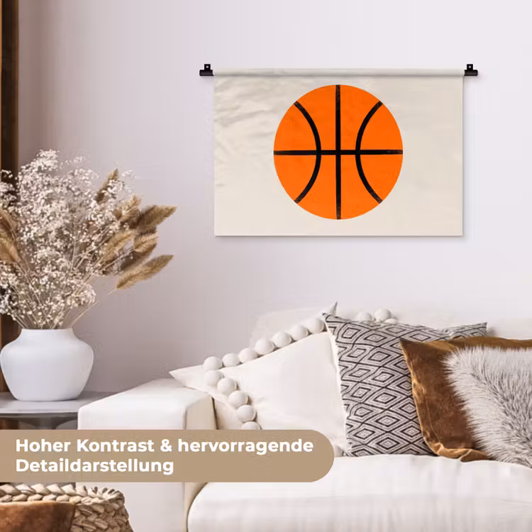 Wandteppich - Basketball – Ball – Sport – Illustration – Orange — 6