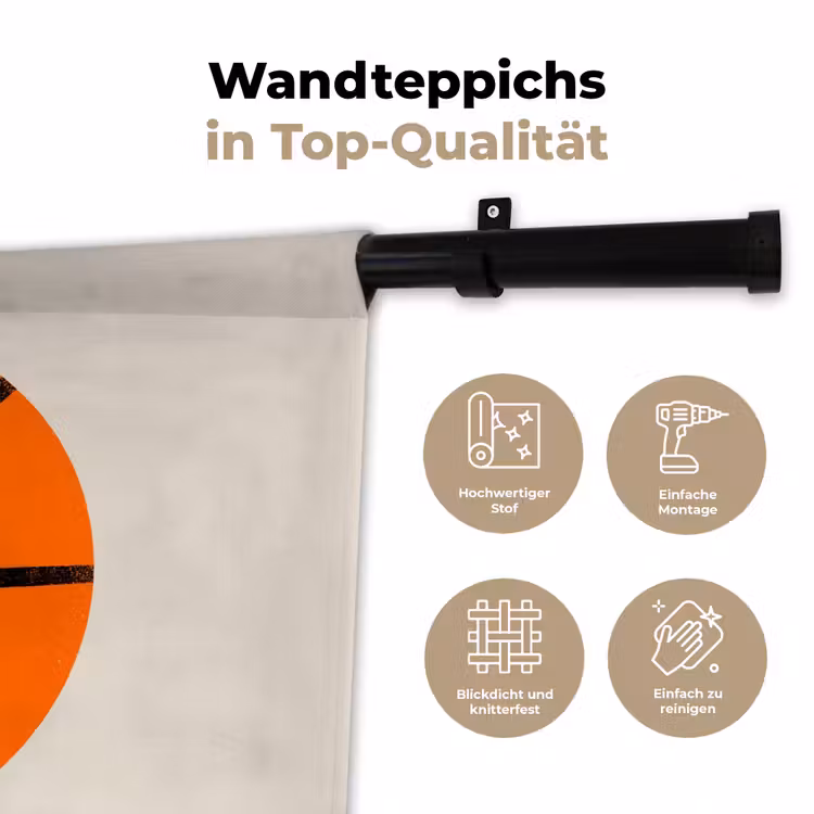Wandteppich - Basketball – Ball – Sport – Illustration – Orange — 7