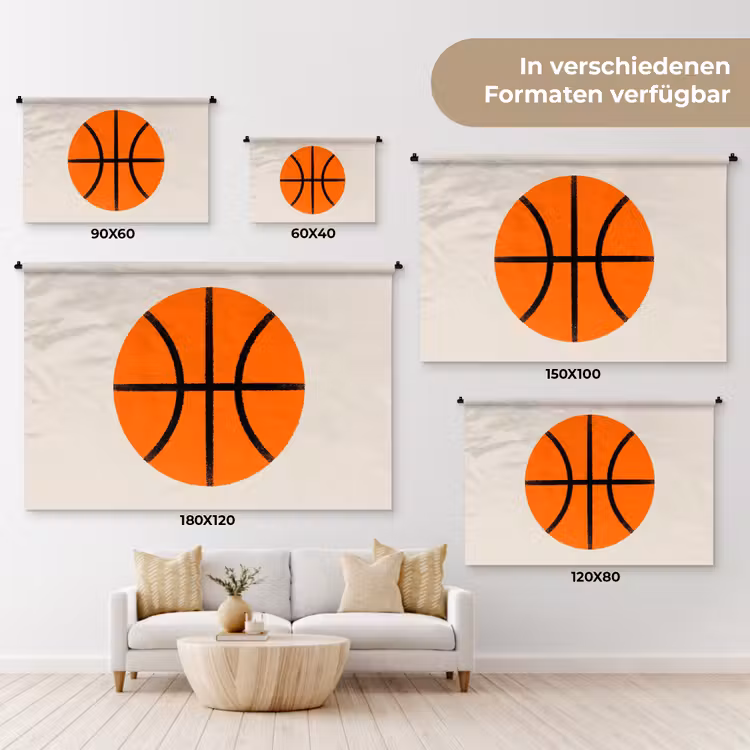 Wandteppich - Basketball – Ball – Sport – Illustration – Orange — 8