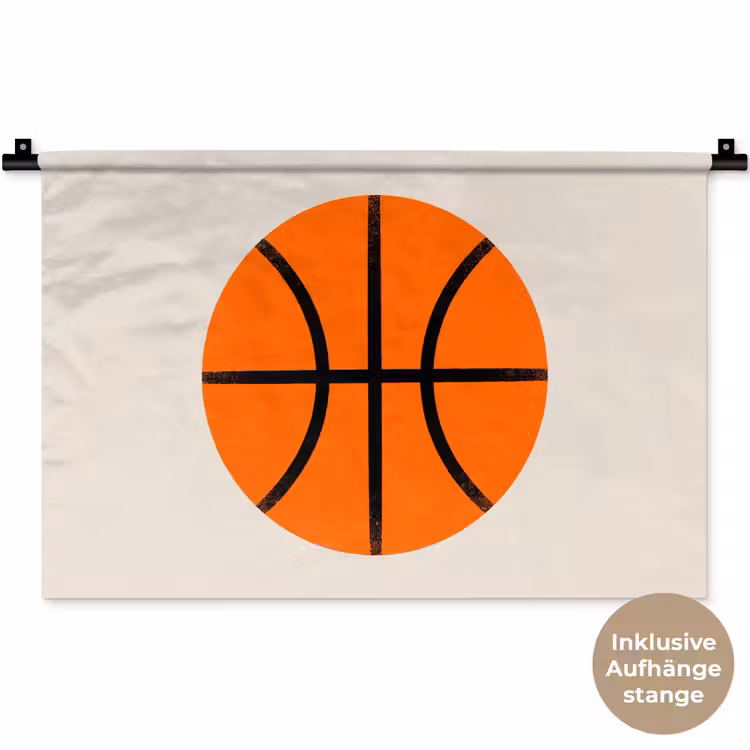 Wandteppich - Basketball – Ball – Sport – Illustration – Orange — 9