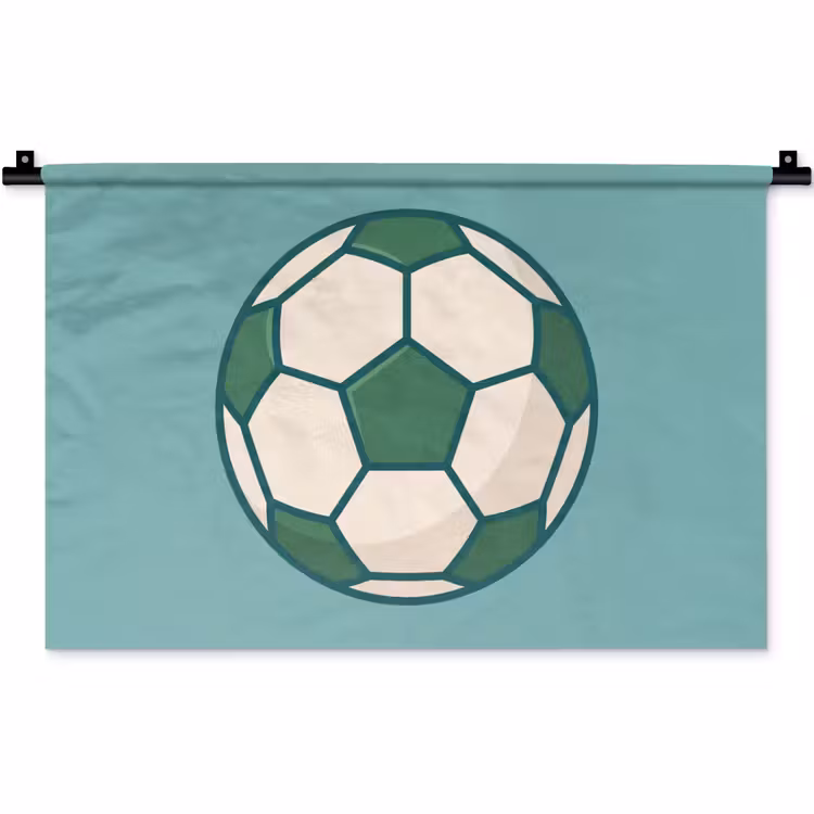 Wandteppich - Fußball – Geometrisch – Sport – Illustration – Blaugrün — 1