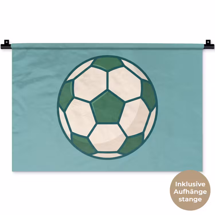 Wandteppich - Fußball – Geometrisch – Sport – Illustration – Blaugrün — 9