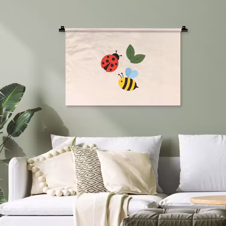 Wandteppich - Insekt – Blatt – Natur – Verspielt – Illustration — 4