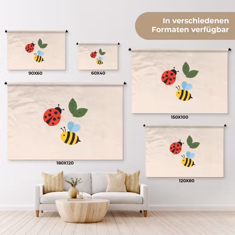 Wandteppich - Insekt – Blatt – Natur – Verspielt – Illustration — 8