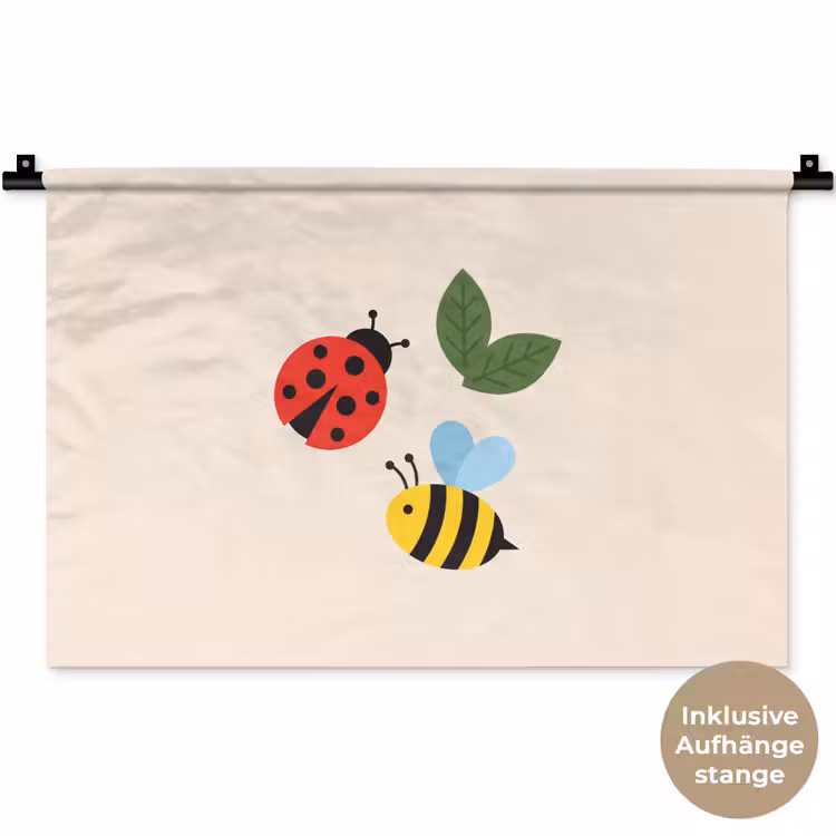 Wandteppich - Insekt – Blatt – Natur – Verspielt – Illustration — 9