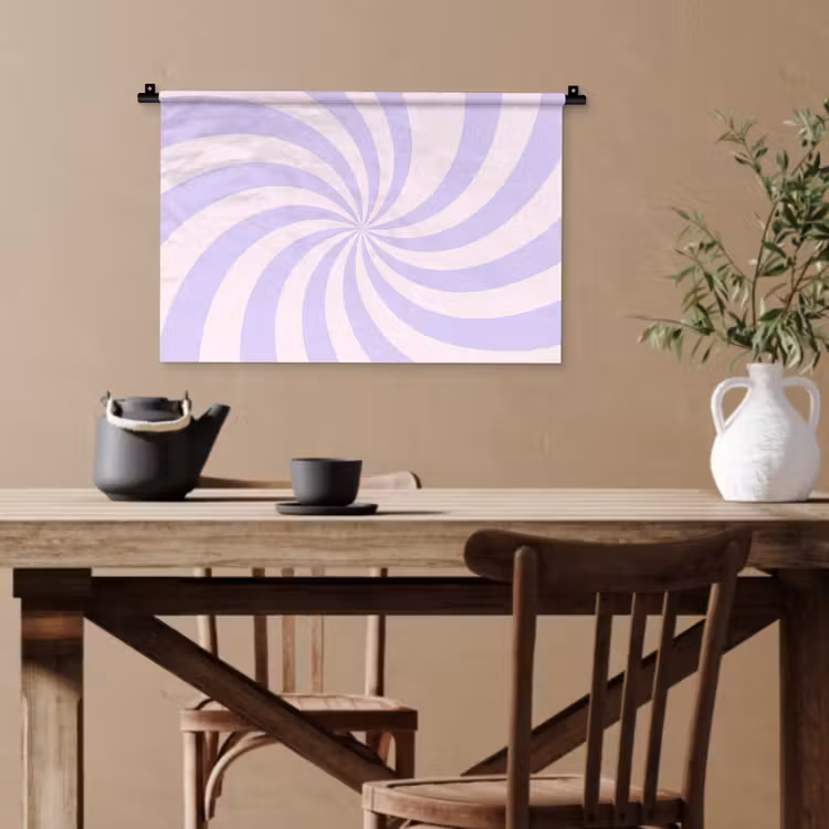 Wandteppich - Muster – Spirale – Abstrakt – Modern – Lila-Rosa — 3
