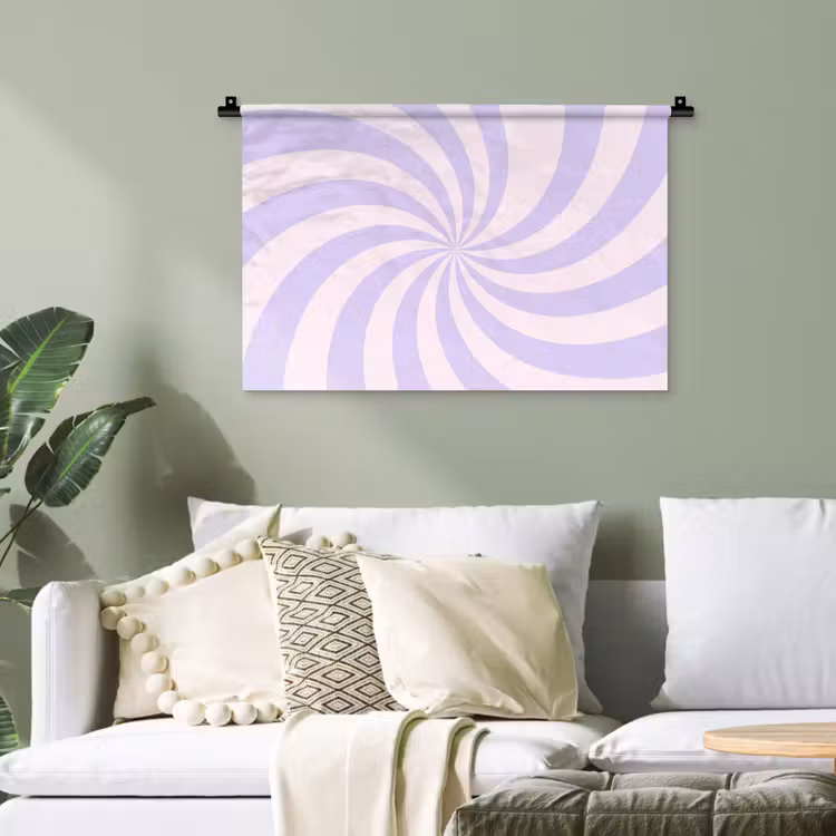Wandteppich - Muster – Spirale – Abstrakt – Modern – Lila-Rosa — 4