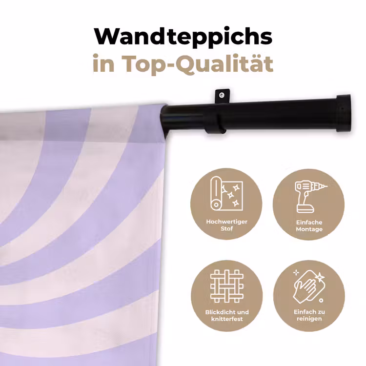 Wandteppich - Muster – Spirale – Abstrakt – Modern – Lila-Rosa — 7