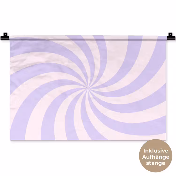 Wandteppich - Muster – Spirale – Abstrakt – Modern – Lila-Rosa — 9