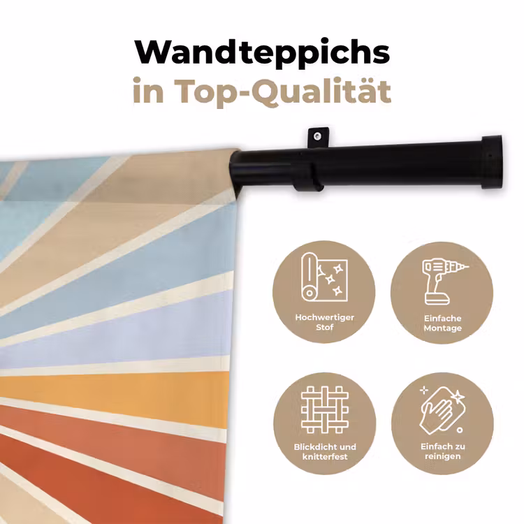 Wandteppich - Sonne – Strahlen – Fröhlich – Bunt – Abstrakt — 7