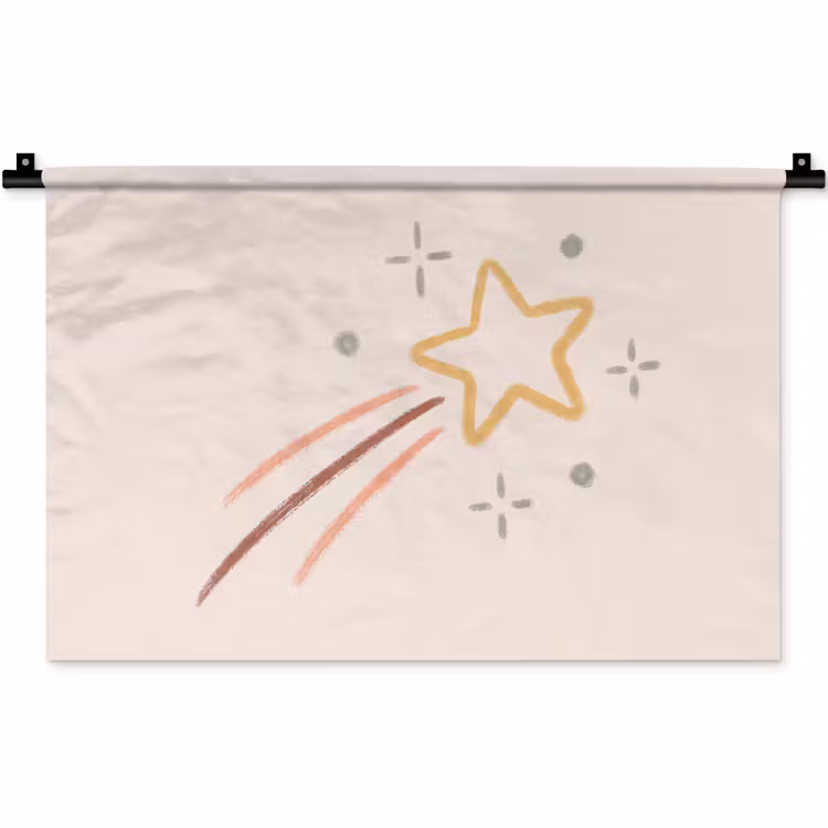 Wandteppich - Stern – Fallend – Illustration – Pastell — 1