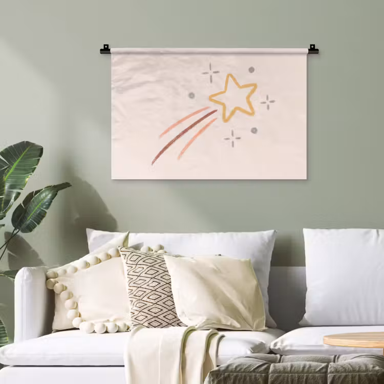 Wandteppich - Stern – Fallend – Illustration – Pastell — 4