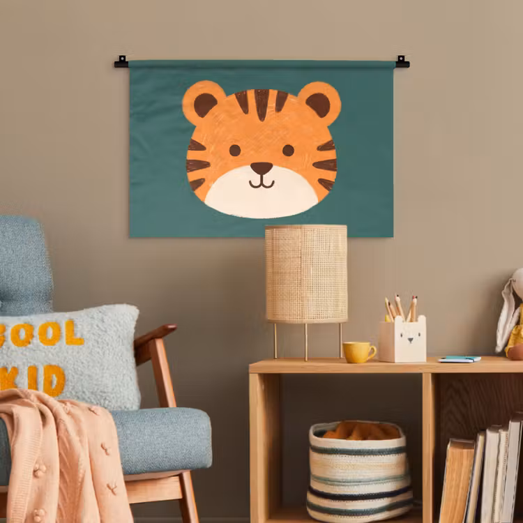 Wandteppich - Tiere – Kopf – Orange – Illustration – Modern — 5