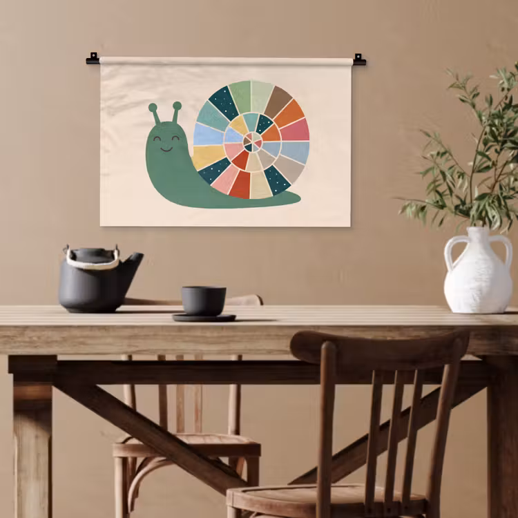 Wandteppich - Tiere – Schnecke – Bunt – Illustration — 3