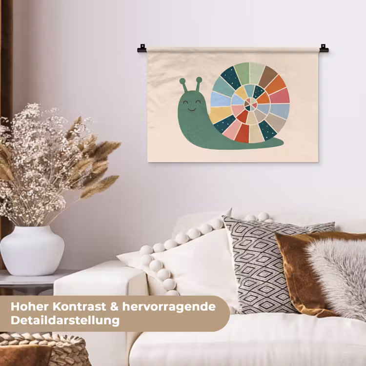 Wandteppich - Tiere – Schnecke – Bunt – Illustration — 6