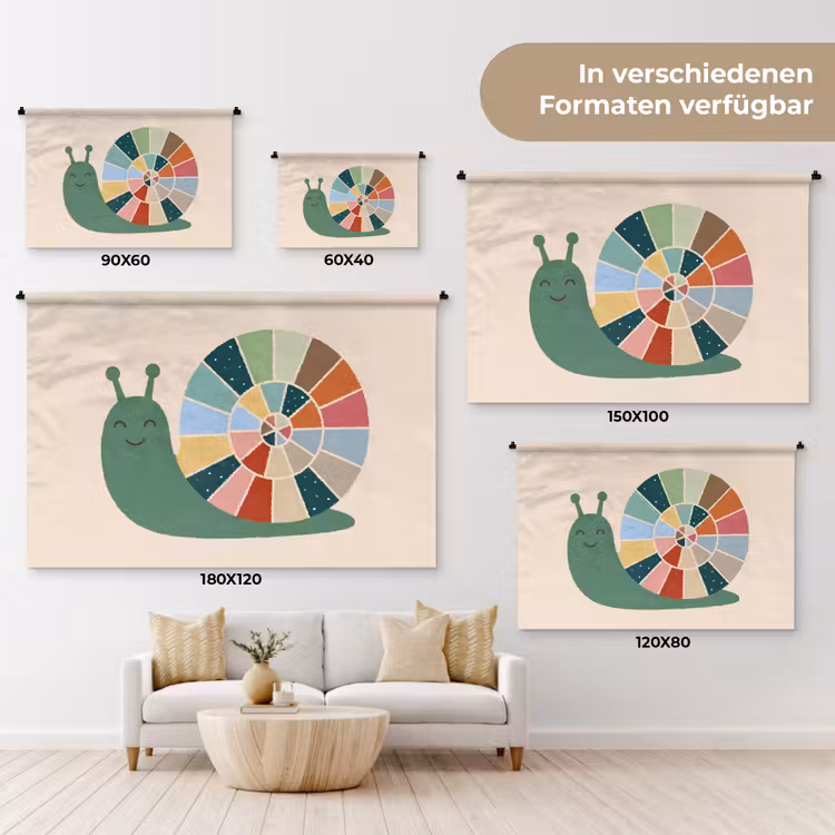 Wandteppich - Tiere – Schnecke – Bunt – Illustration — 8