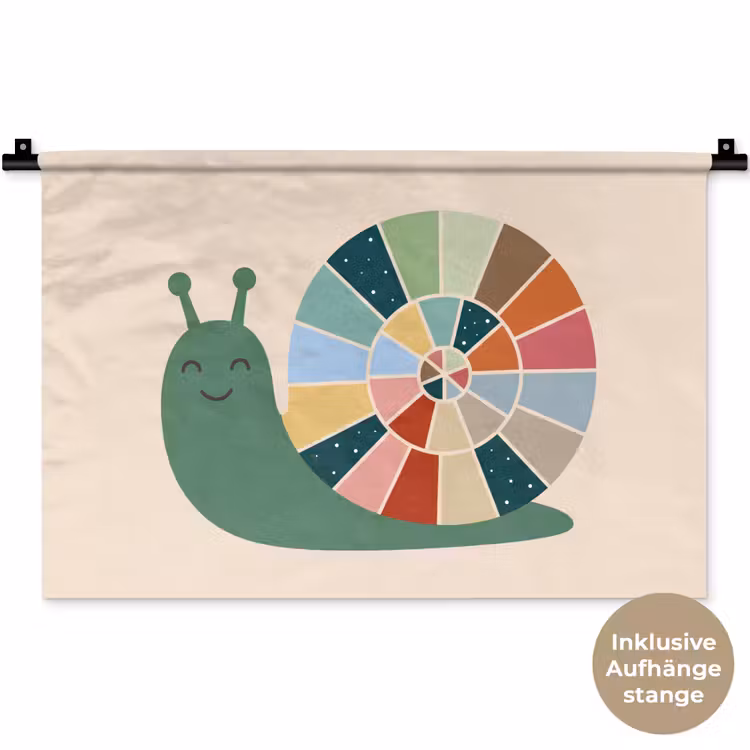 Wandteppich - Tiere – Schnecke – Bunt – Illustration — 9