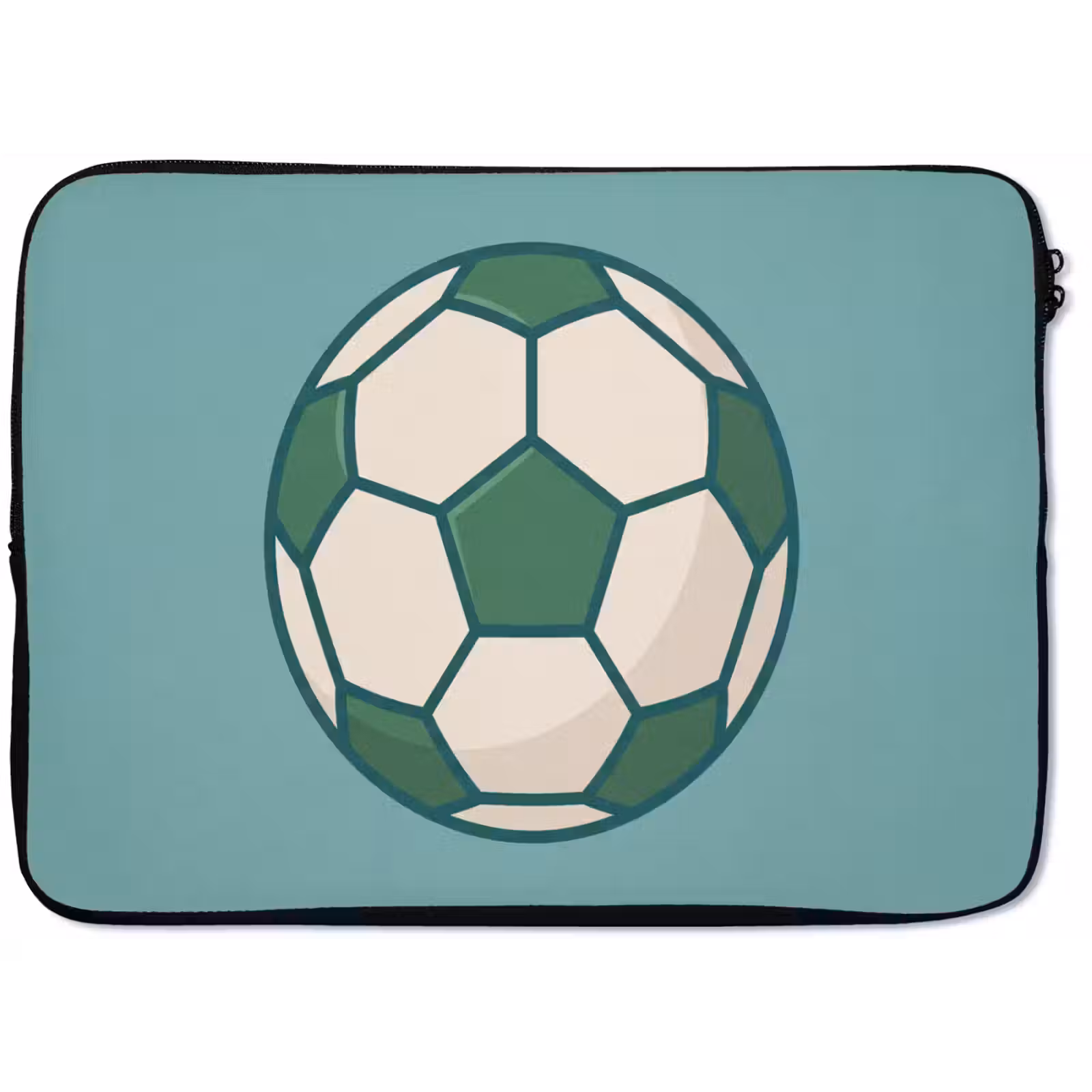 Laptop hülle - Fußball – Geometrisch – Sport – Illustration – Blaugrün — 1