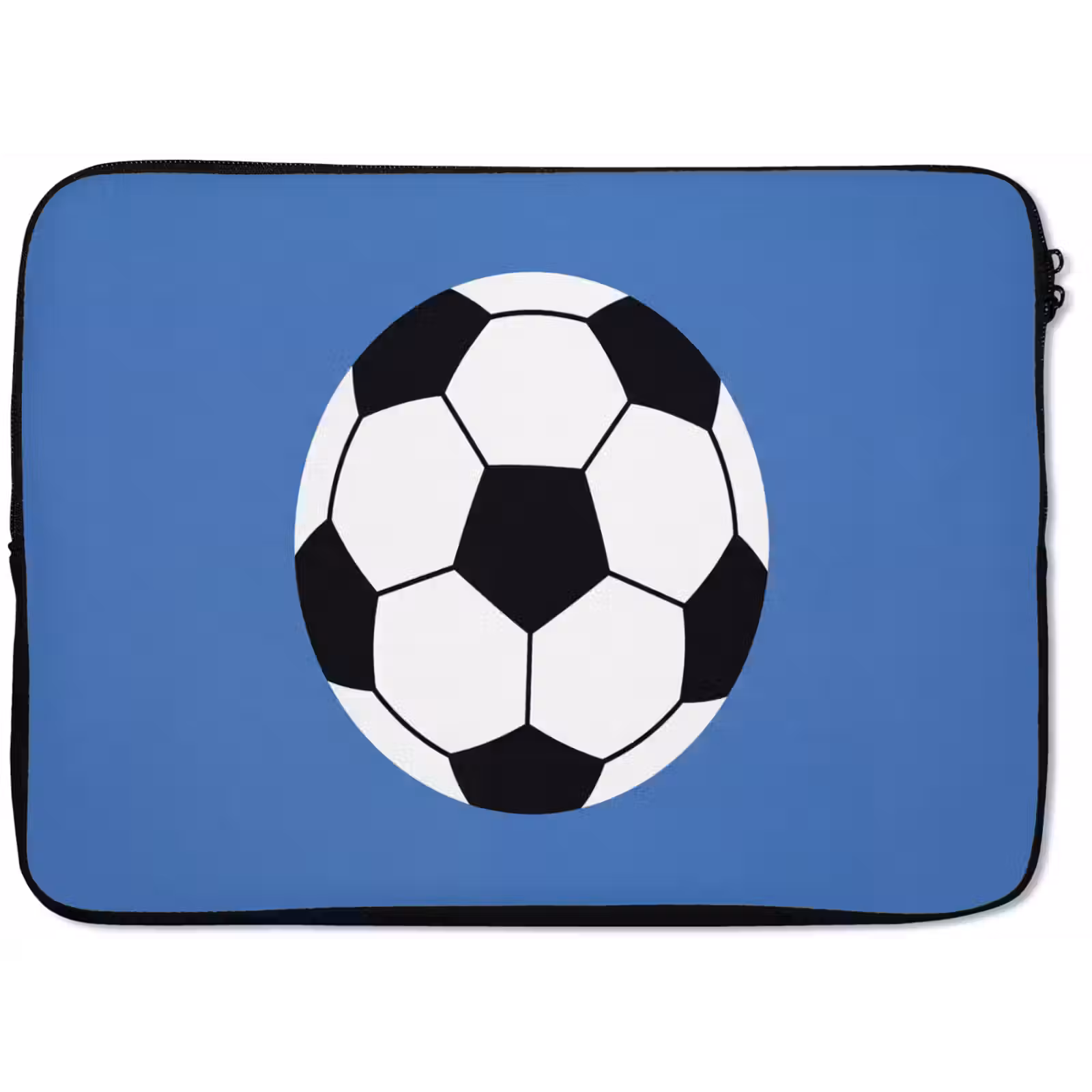 Laptop hülle - Fußball – Schwarz-Weiß – Sport – Illustration – Blau — 1