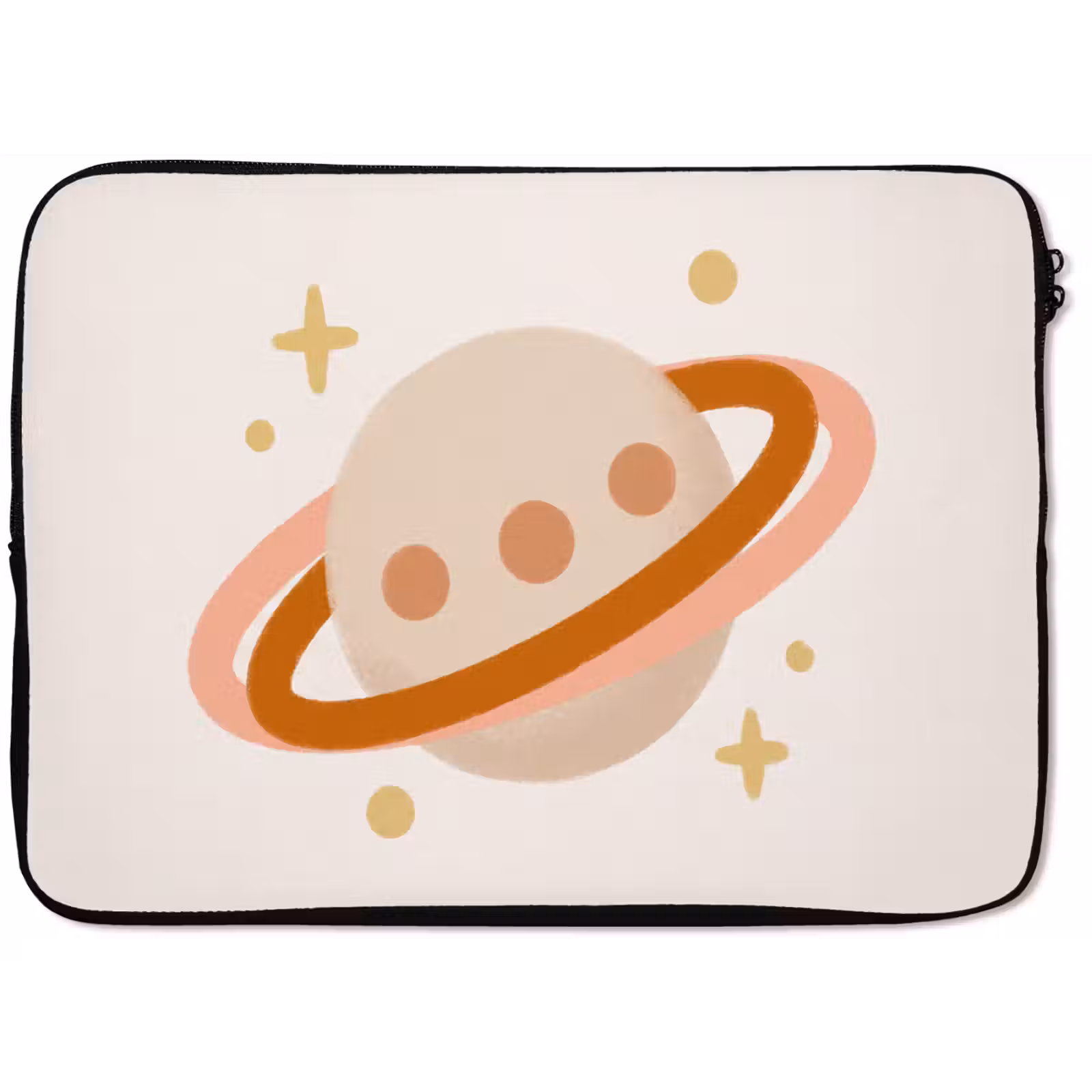 Laptop hülle - Planet – Ringe – Weltraum – Illustration – Beige — 1