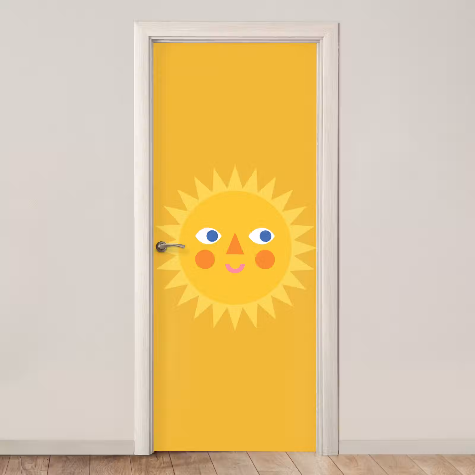 Türtapete - Sonne – Gesicht – Sommer – Illustration – Gelb — 1