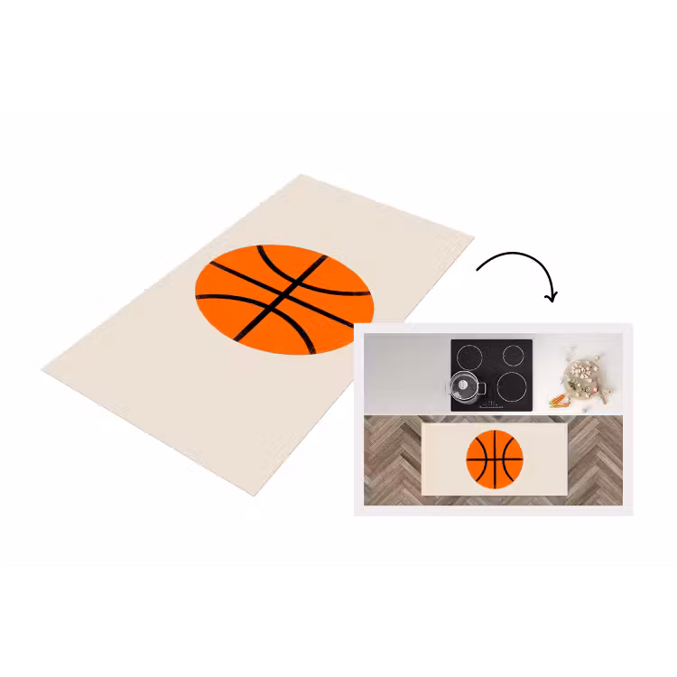 Küchenläufer - Basketball – Ball – Sport – Illustration – Orange — 1