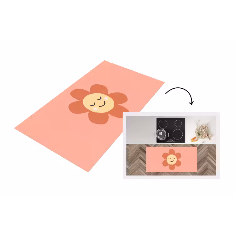 Küchenläufer - Blumen – Zeichentrickfilm – Kind – Rosa — 1