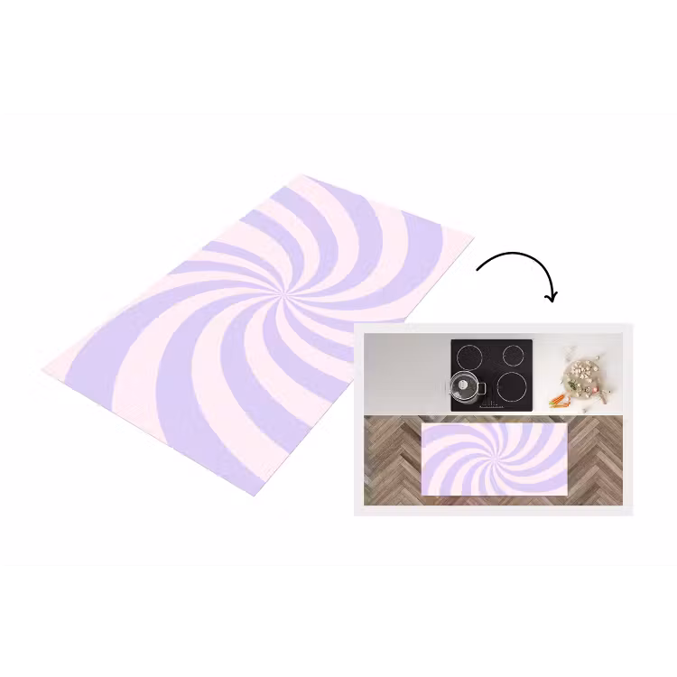 Küchenläufer - Muster – Spirale – Abstrakt – Modern – Lila-Rosa — 1