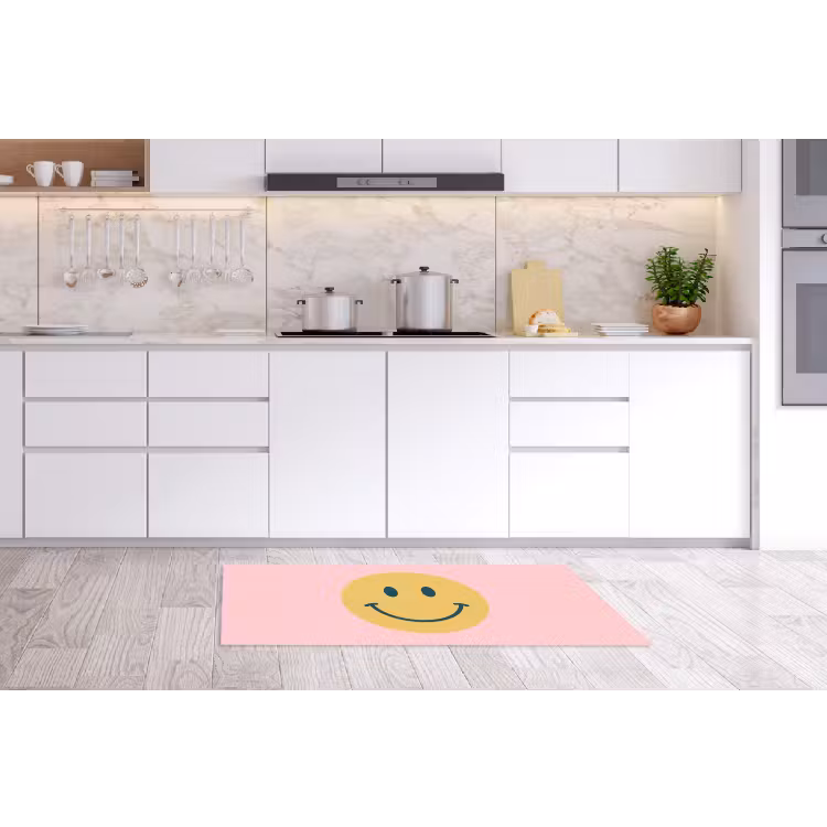 Küchenläufer - Smiley – Gelb – Rosa – Symbol – Minimalistisch — 3