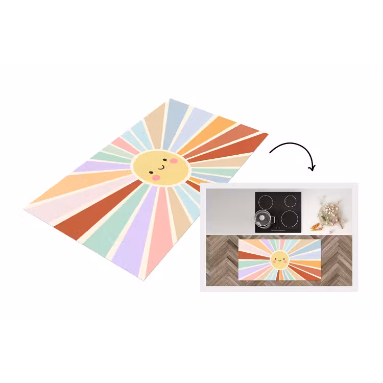 Küchenläufer - Sonne – Strahlen – Fröhlich – Bunt – Abstrakt — 1