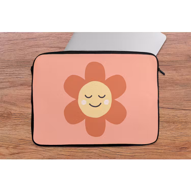 Laptop hülle - Blumen – Zeichentrickfilm – Kind – Rosa — 2