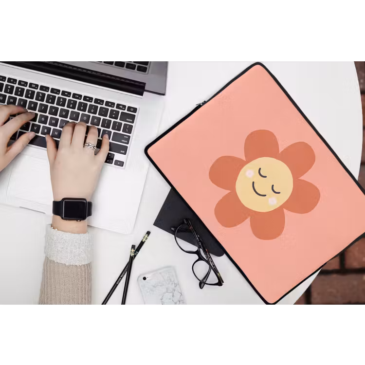 Laptop hülle - Blumen – Zeichentrickfilm – Kind – Rosa — 3