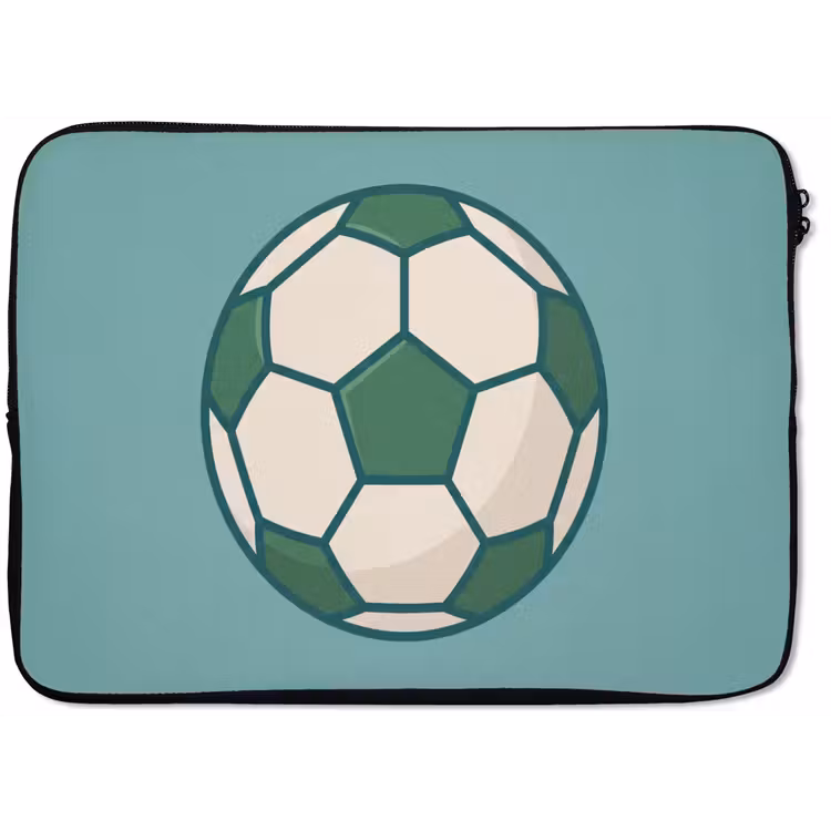 Laptop hülle - Fußball – Geometrisch – Sport – Illustration – Blaugrün — 1