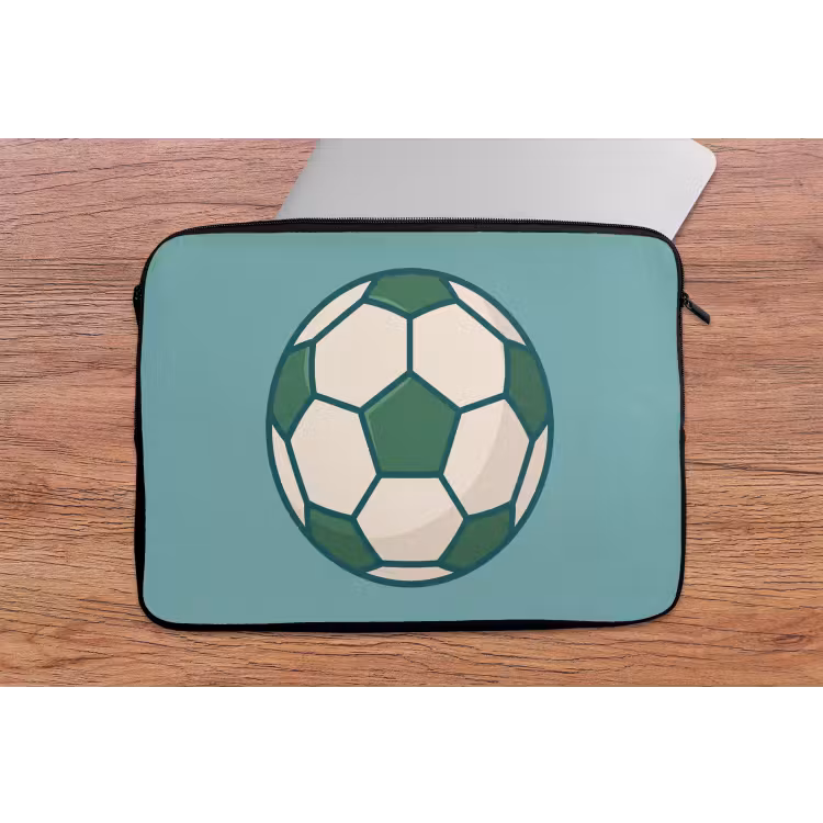Laptop hülle - Fußball – Geometrisch – Sport – Illustration – Blaugrün — 2