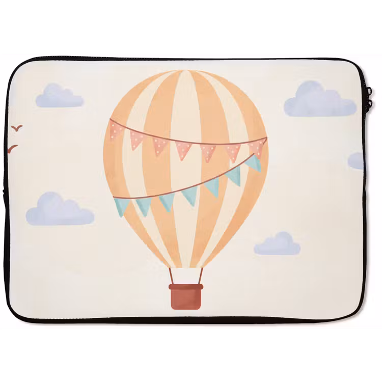 Laptop hülle - Heißluftballon – Wolken – Illustration – Sanft – Kinderzimmer — 1